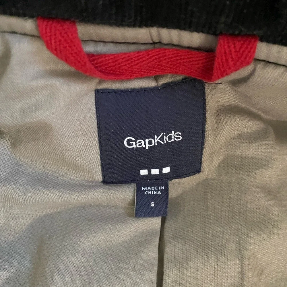 Gap Kids Boys Small‎ Wool Blend Parka Grunt Herringbone Jacket Full Zip Charcoal